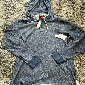 Alesbury thermal Henley hoodie NWT blue XL